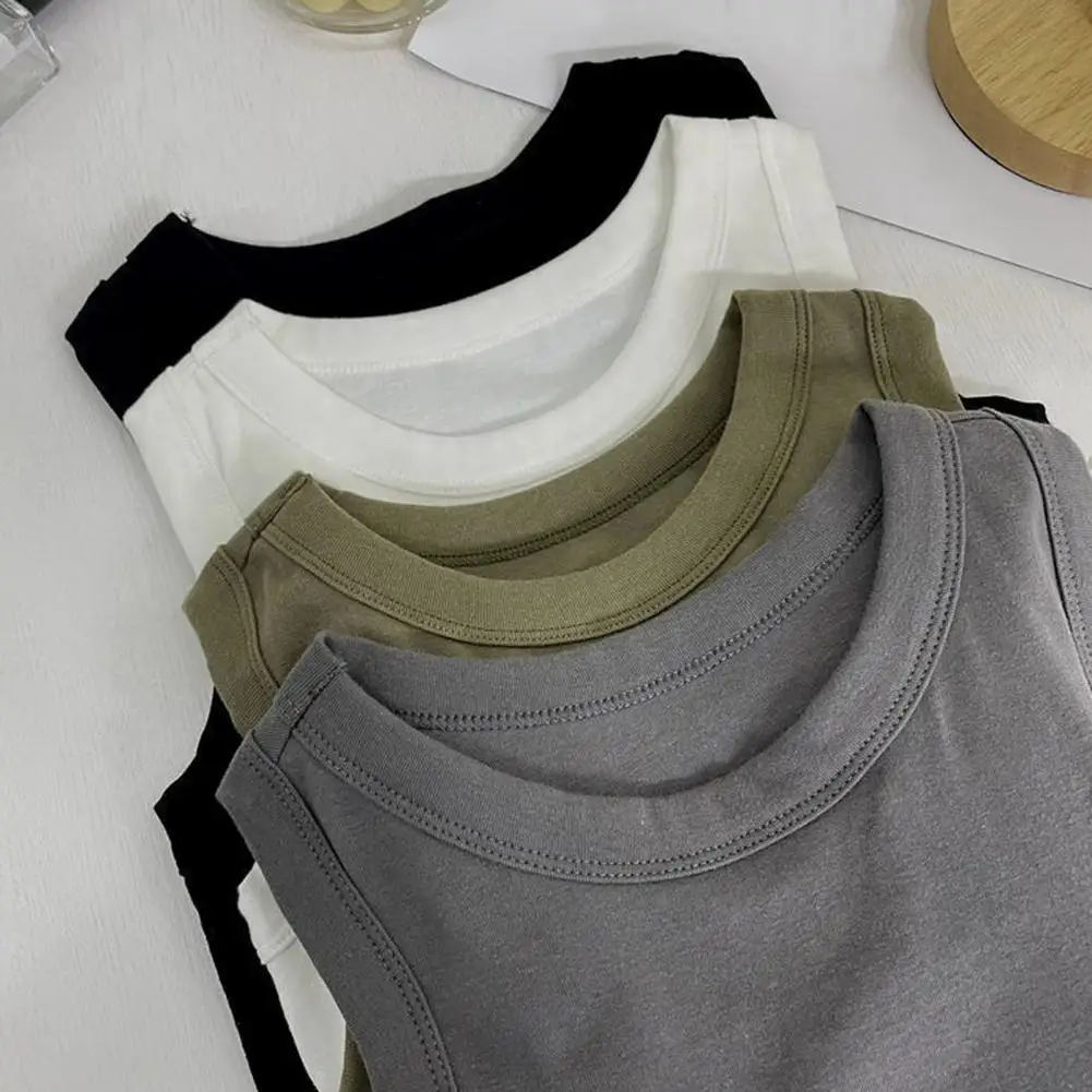 

Sleeveless Vest Seamless Sleeveless Women's Crop Top Padded Stretchy Cooling Tank for Summer Sports Basic Bottoming Vest Women