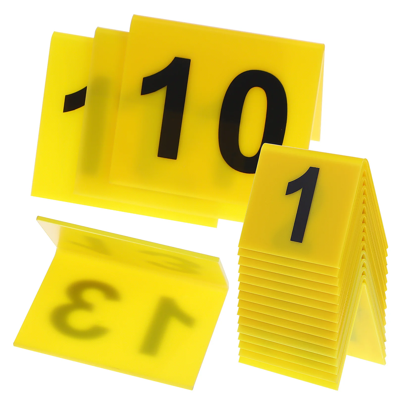 

15 pcs Table Numbers: Plastic Multi-Function Number Markers For Restaurant Wedding Party Evidence Marker Game Supply Decorations