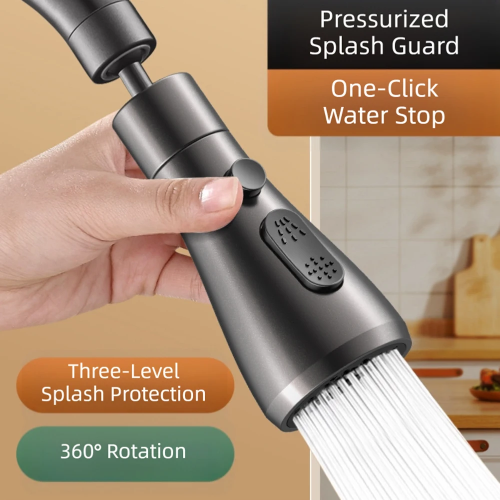 3 In1 المطبخ استبدال صنبور فوهة البخاخ ABS دائم مياه الحنفية حوض المياه بالوعة رشاش دش رئيس اكسسوارات المطبخ