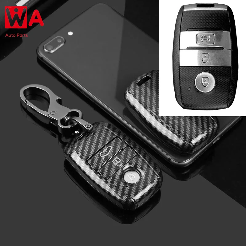 

Glossy Carbon Fiber ABS Car Key Case Fob Cover For Kia KX3 KX5 K3S RIO Ceed Cerato Optima K5 Sportage Sorento Car Styling