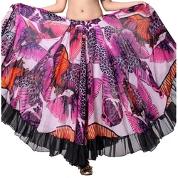 Women Gypsy Skirt for Belly Dancing Butterfly Pattern 360 Degree Full Circle Long Belly Dance Skirts