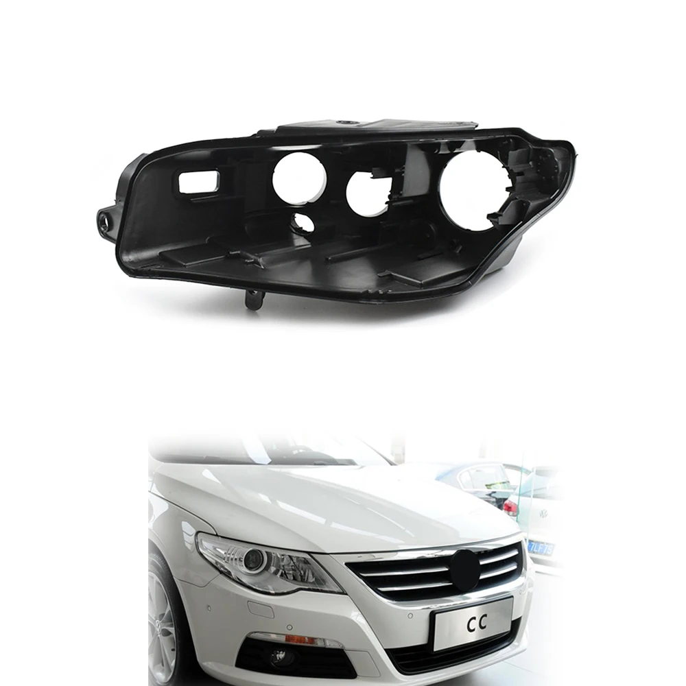 For Volkswagen Passat CC 2008-2012 Back Base Car Headlight Housing Base Plastic Black House 4Doors