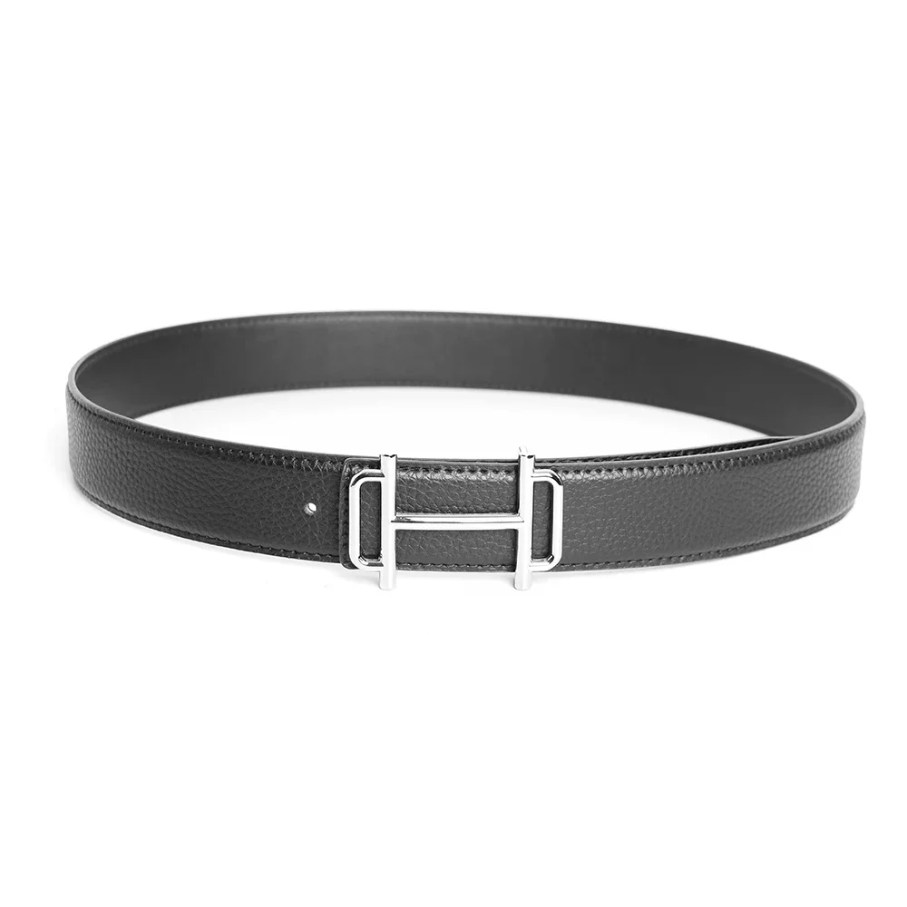 Cinto de couro genuíno com alfinete para homens e mulheres, couro genuíno, verdadeiro, de alta qualidade, pulseira para jeans, cintura, gótico