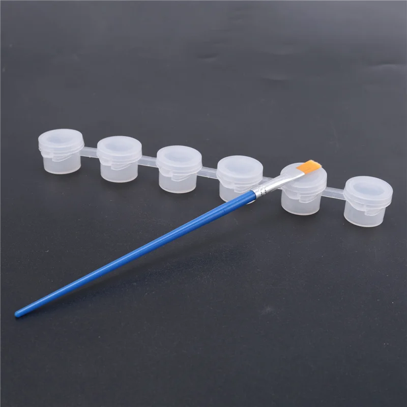 Superior-20 Strips 120 Pots Empty Paint Pots Strips Mini Clear Storage Containers And 20 Pcs Paint Brushes Painting Arts Crafts