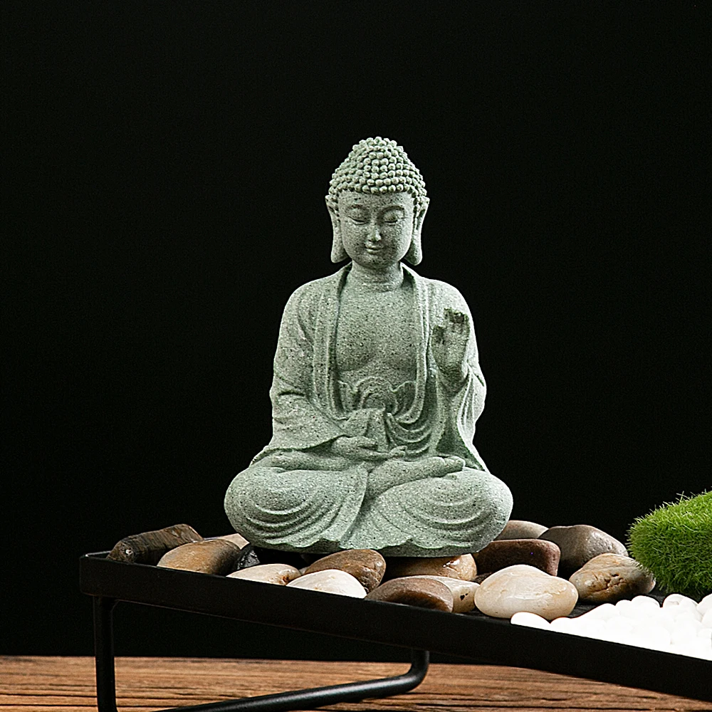 Buddha Statue Aquarium Dekoration Mini Buddhismus Figur Schreibtisch Topper Tablescape Dekor Home Zen Statue – Detail 2