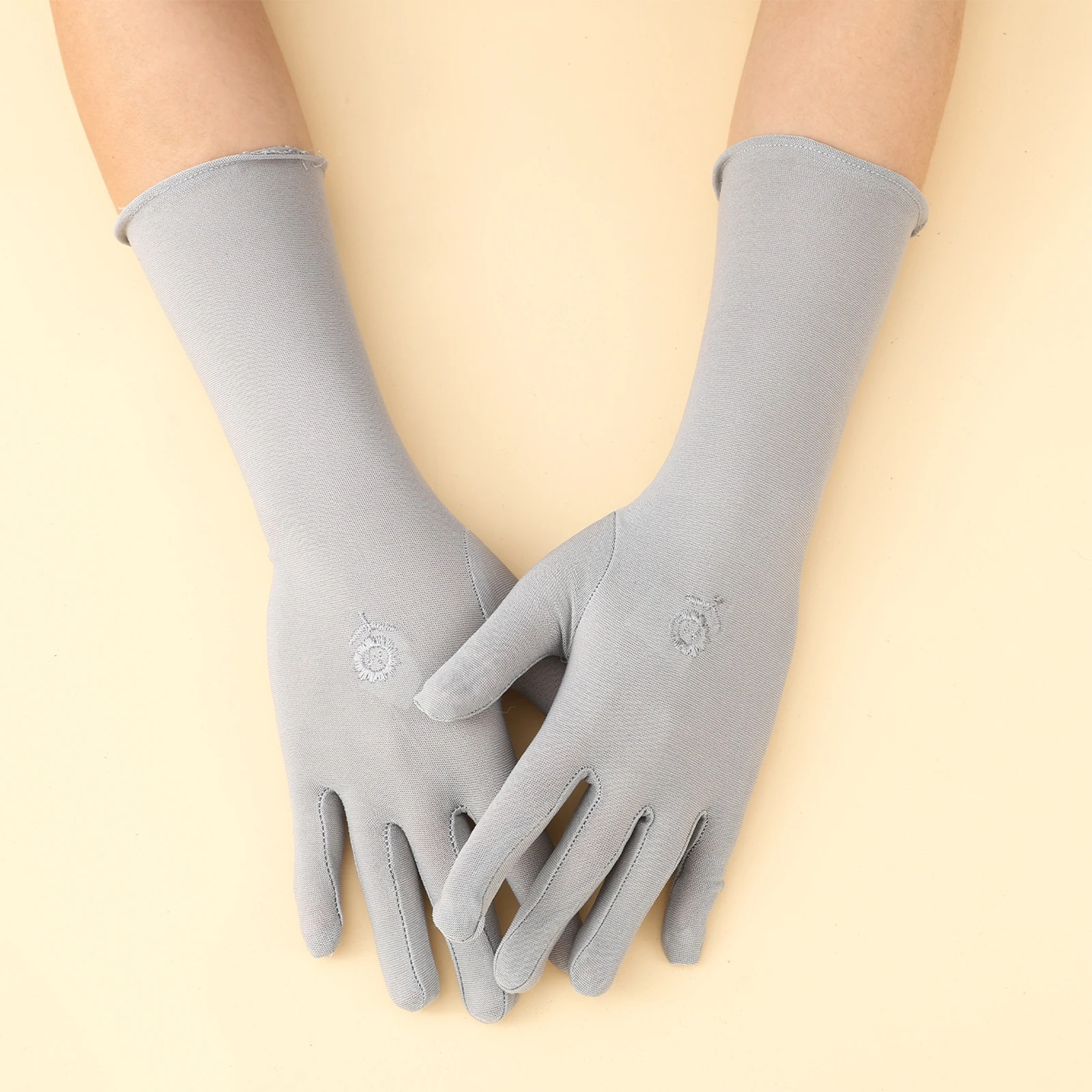 

Women Comfortable Cycling Gloves Solid Color Breathable Protective Gloves Lady Outdoor Sport Soft Cozy Fashion Long Gloves