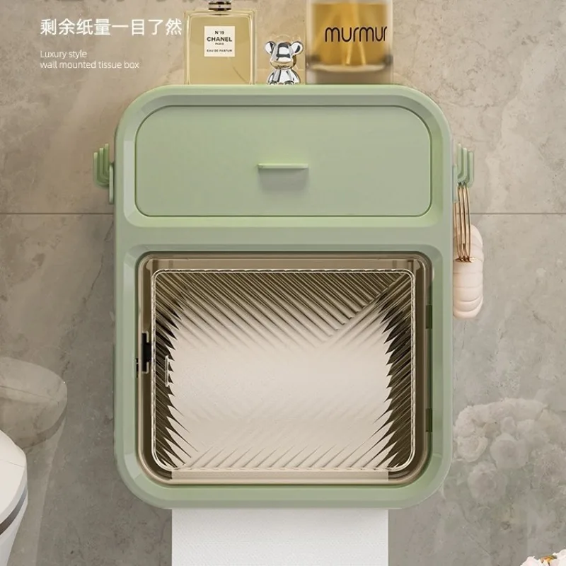 Toilet toilet carton Wall-mounted tissue box No punching Waterproof pumping carton paper roll paper