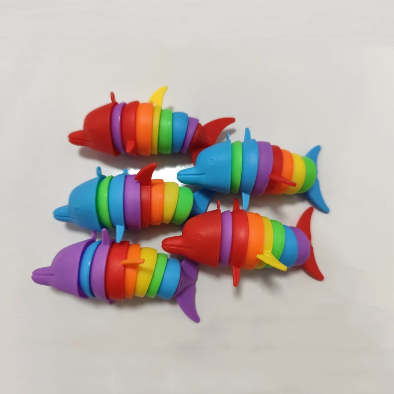 Colorful Slug lobsterToy Articulated Flexible 3D Slug Fidget Toy All Ages Relief Anti-Anxiety Sensory Toys for Children