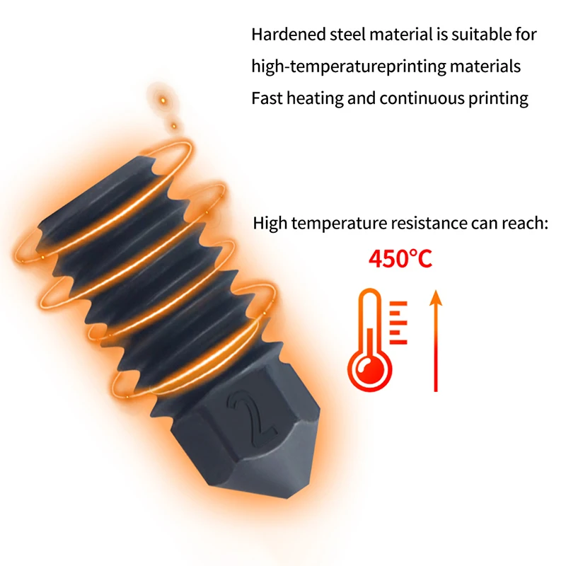 Nozzles For Bambu Lab A1 / A1 Mini Nozzle 0.2 0.4 0.6 0.8mm Hardened Steel Nozzle For Bambulab A1 Upgrade Hotend Kit 3D Printer