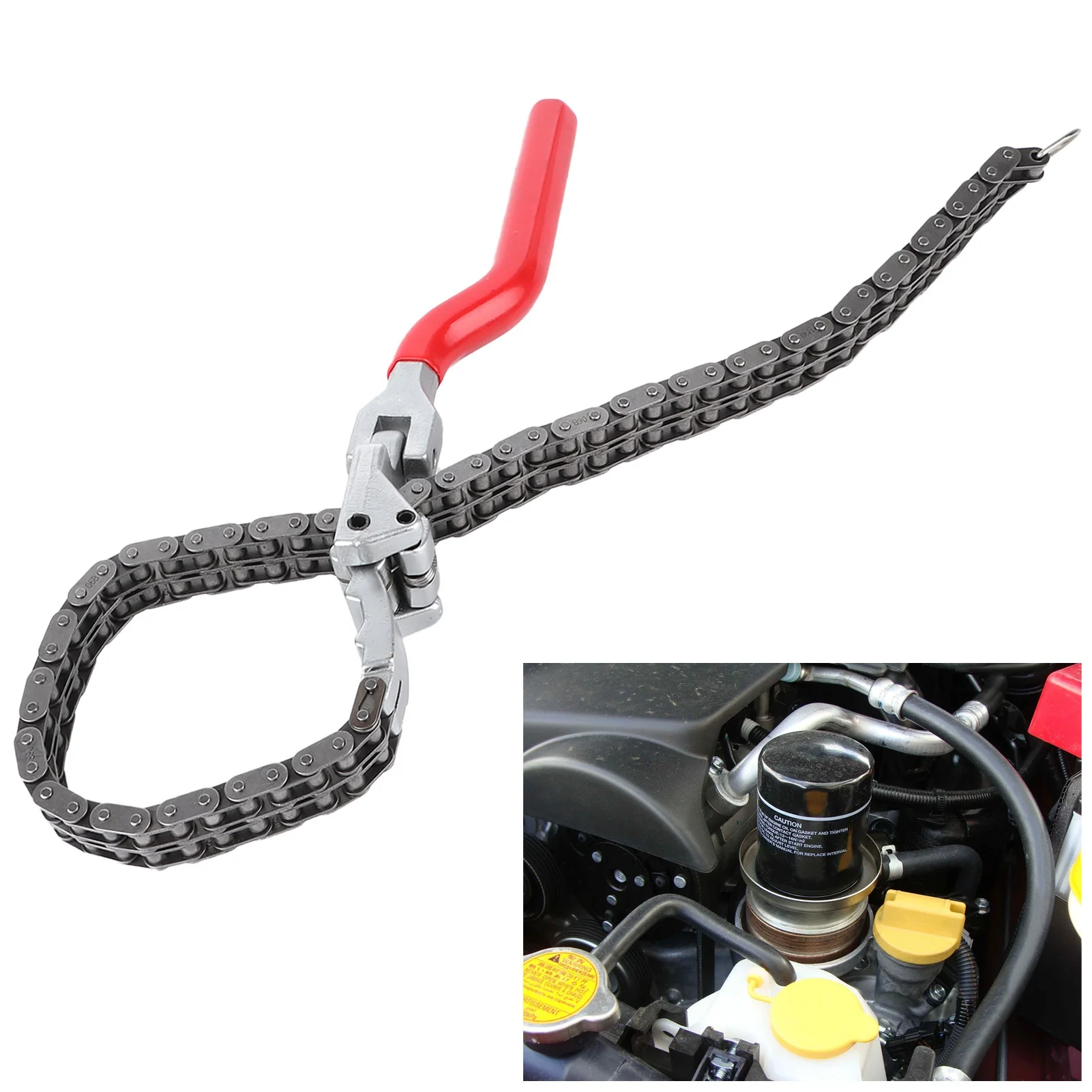 Chain Type Oil Filter Wrench Spanner 13.8in Long Handle Ergonomic Auto Car Repairing Tool