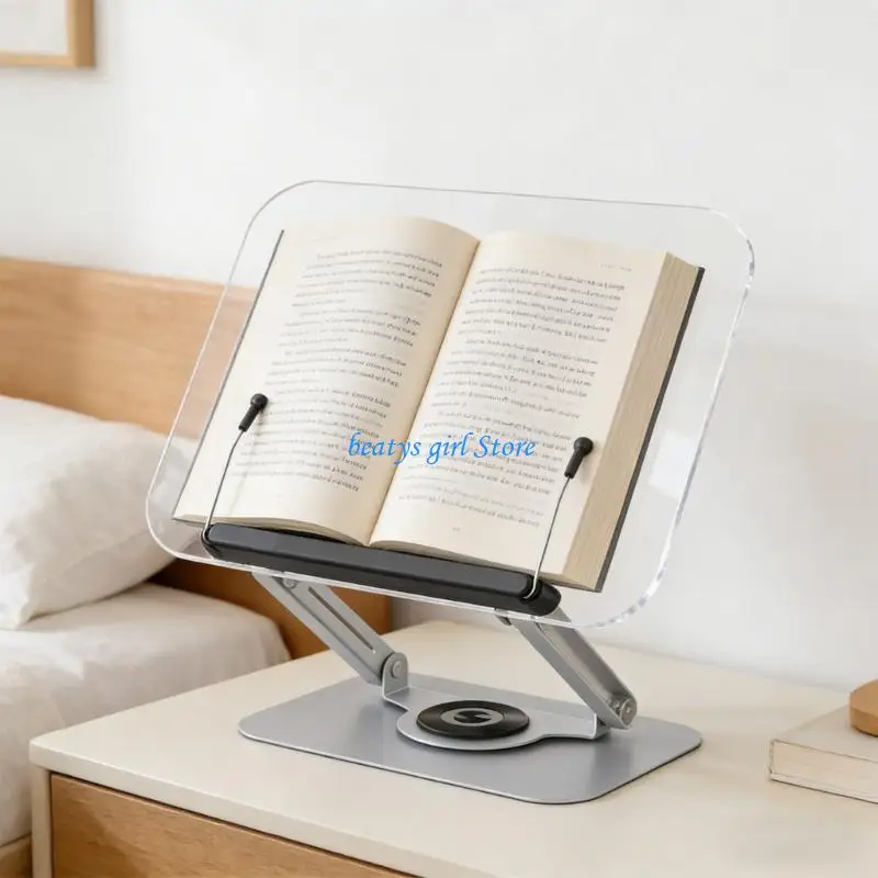 

C7AB Clear Acrylic Book Support For Studying With Complete Turn Feature Changeable Position Great For Students And Office Use