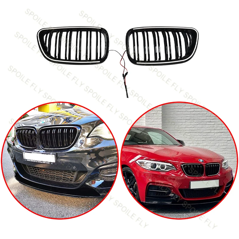 

High Quality ABS For BMW 2 Series F22 F23 F87 M2 2014 2015 2016 2017 2018 Car Front LED Light Racing Grills Glossy Black