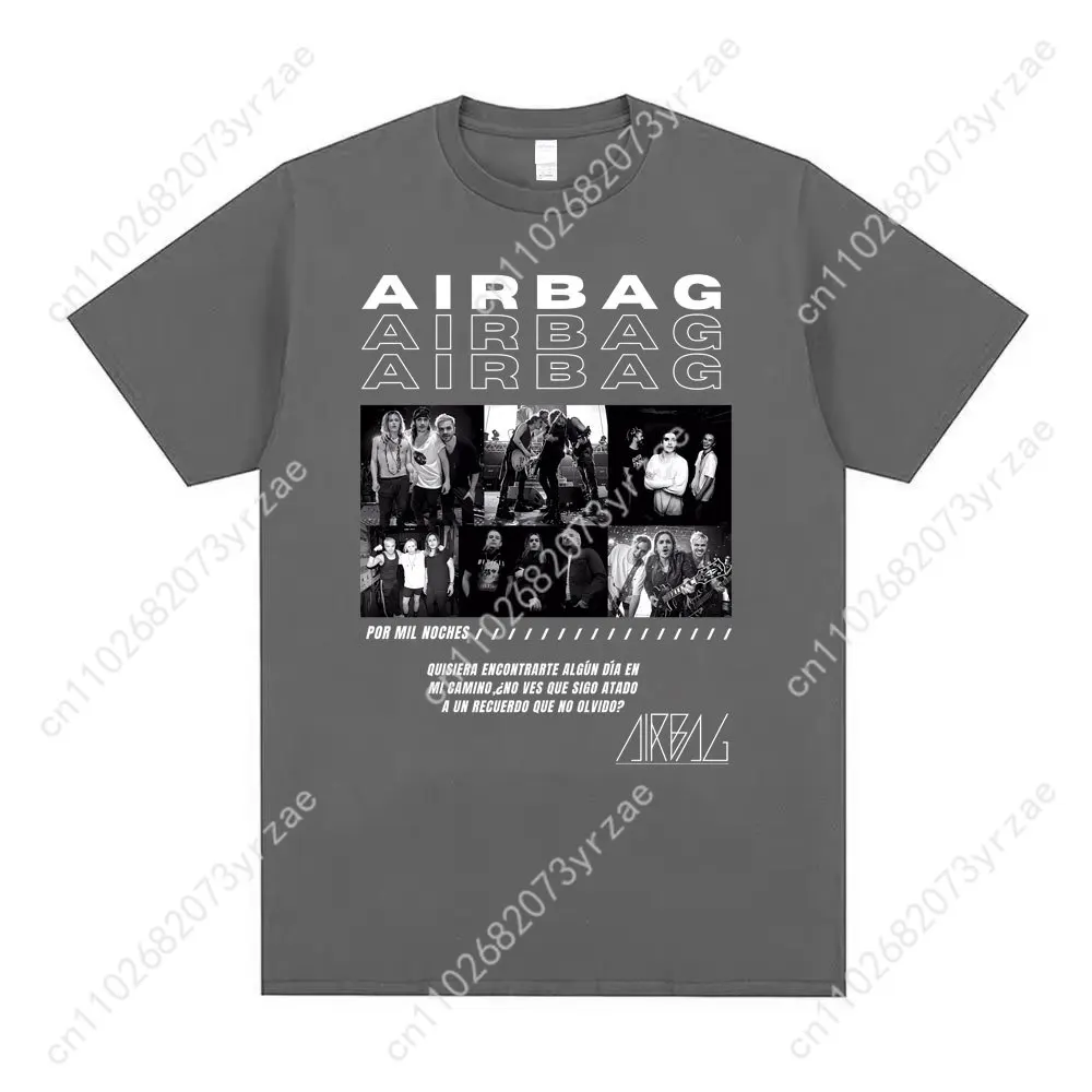 وسادة هوائية Por Mil Noches ريترو التي شيرت رجل امرأة عالية الجودة خمر تي شيرت القطن قصير الأكمام موضة المحملة لينة تنفس القمم