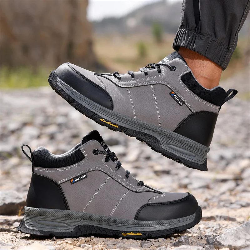 Fashion Men's Protective Boots Steel Toe Cap Indestructible Safety Work Shoes Sneakers Anti Smashing Construction Male Footwear