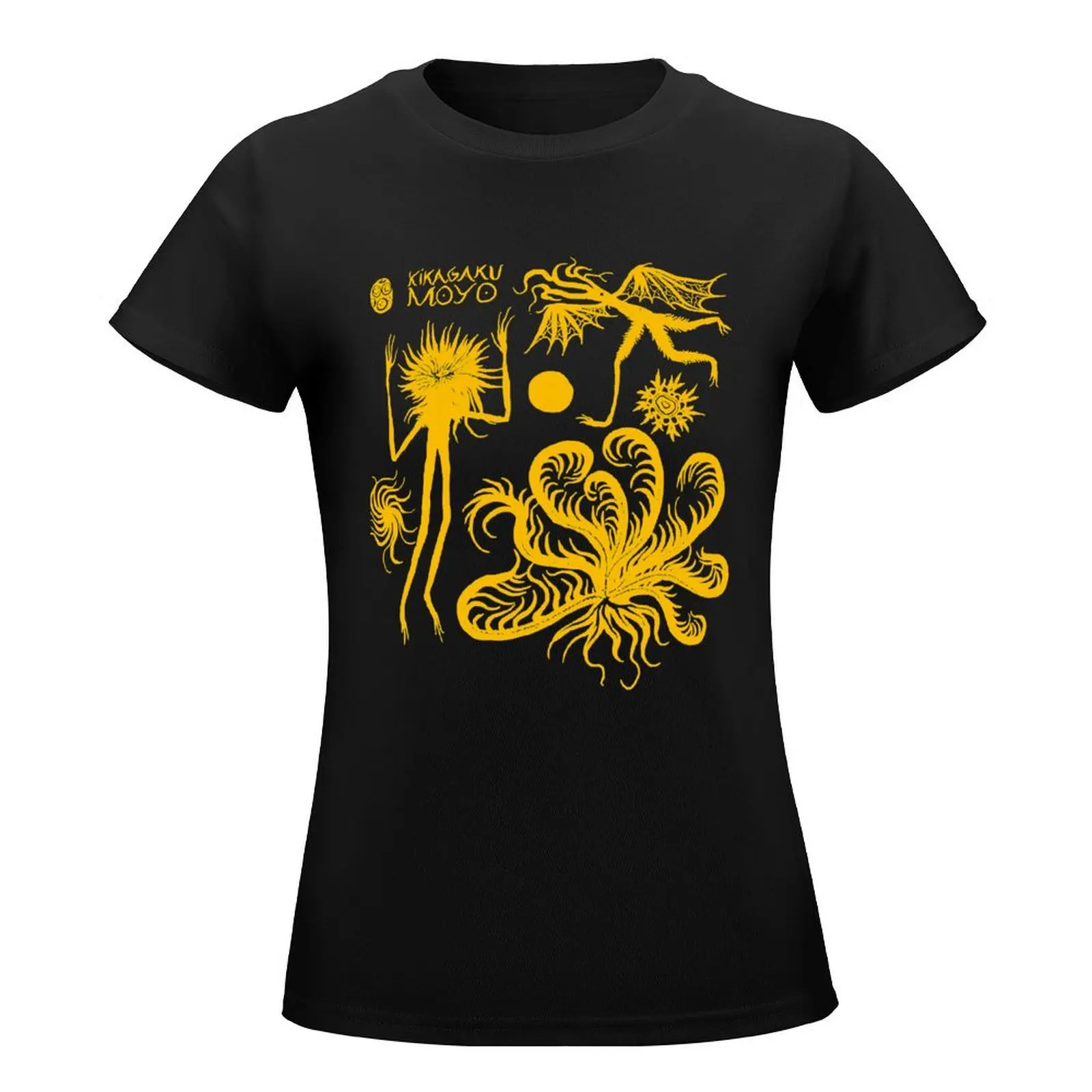 Kikagaku Moyo Kaiju Gold T-Shirt Aesthetic clothing hippie clothes t-shirt dress for Women long