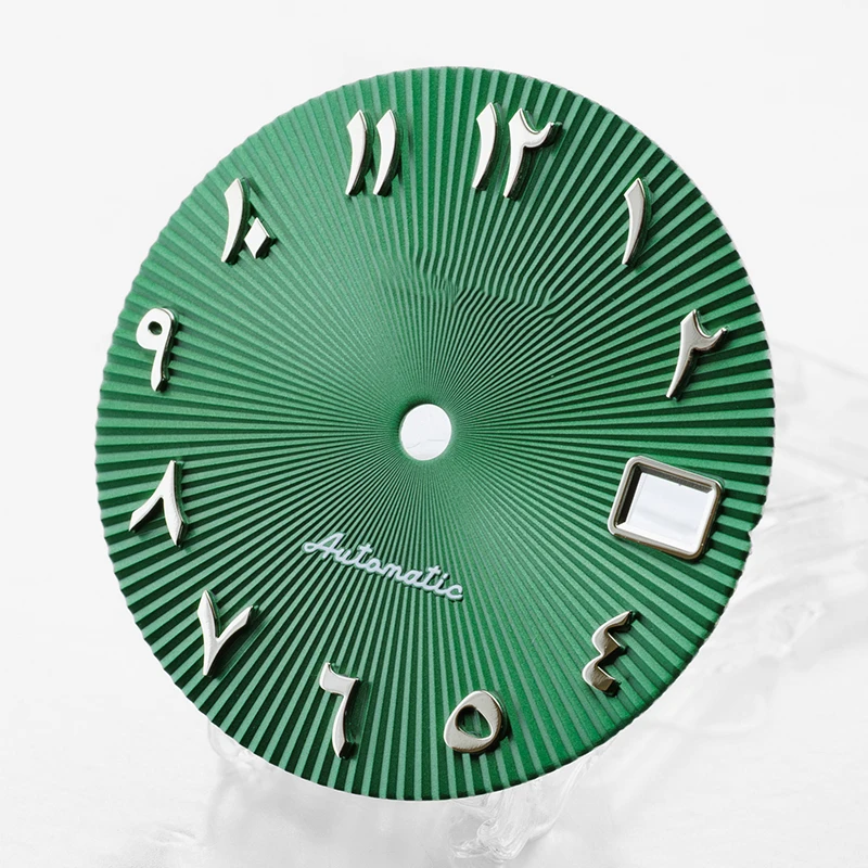 NH35 dial S dial 28.5mm diameter Arabic numerals radial texture calendar fit for NH35/36 movement watch modification accessories
