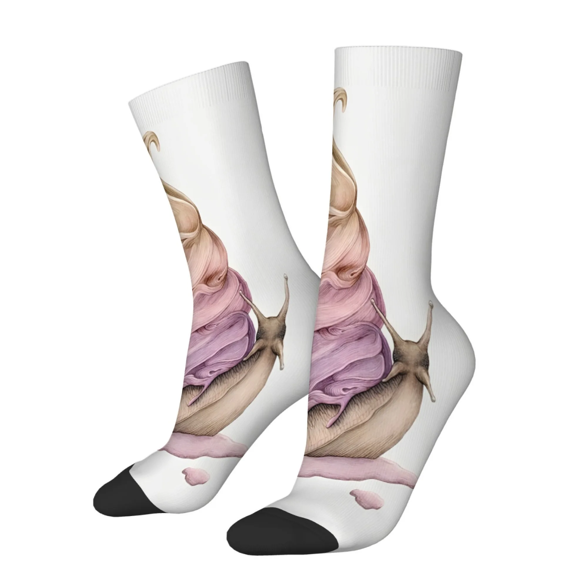 Ice Cream Snail Socks Men's Novelty Funny Cute Stylish Compression Socks Casual Wear Cycling Comfortable Stretchy Snug Fitting