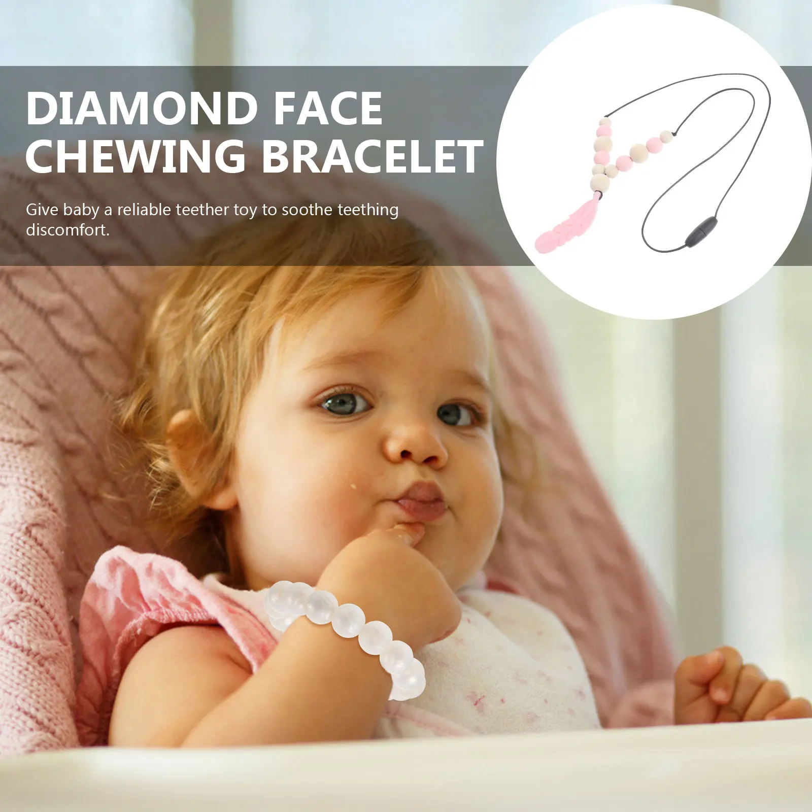 

Teething Glue Infant Necklace White Silica Gel Newborn for Babies