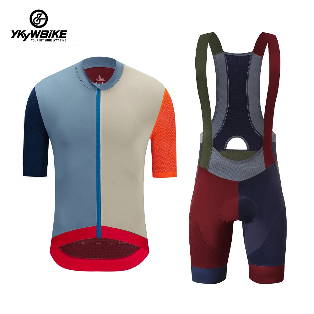 

YKYWBIKE 2024 Men Cycling Set Summer Cycling Jersey Bib Shorts Road Bike Clothing Short sleeve Jersey Bicycle MTB Bikes pants