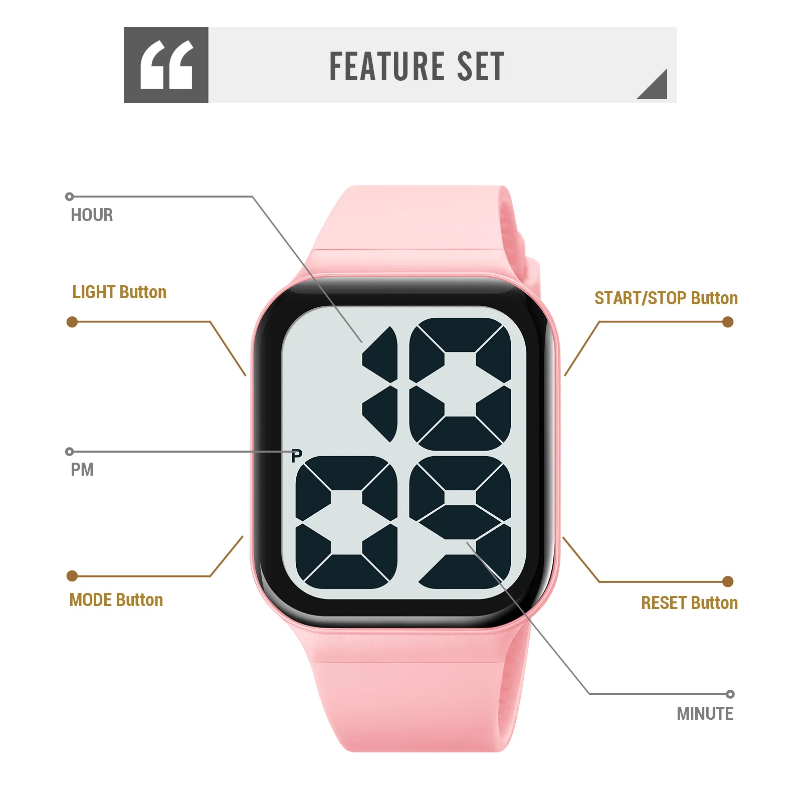 SKMEI 트렌드 심플 상쾌한 스퀘어 손목시계 울트라 내로우 베젤 곡선 대형 디스크 대형 문자 디스플레이 10 대 학생 어린이 다기능 요일 캘린더 디스플레이 방수 발광 캐주얼 아웃 도어 스포츠 멋쟁이 유니섹스 전자 시계 1995