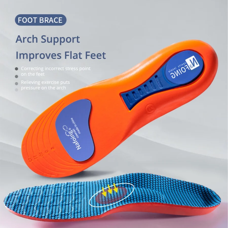 Sport Orthopädische Einlegesohlen Für Füße Arch Support Elastizität Einlegesohlen EVA Atmungsaktive Stoßdämpfende Einlegesohlen Dämpfung Einlegesohlen