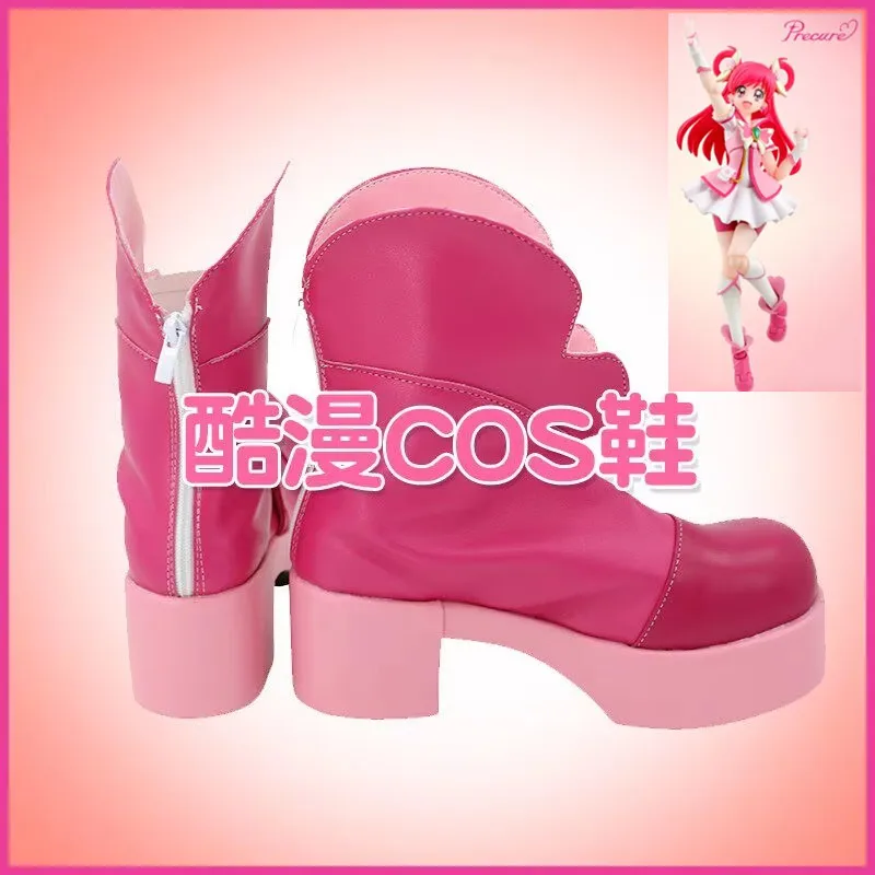 

JP Anime Cure Dream‌ Cosplay Shoes Pink Boots Halloween Accessory Prop