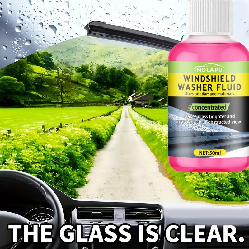 Concentrated Crystal-Coating Liquid for Car Glass - Windshield Wiper Fluid, Keeps Surfaces Smooth, Rain-Proof, and Anti-Fog Without Streaks, Quickly Restores Glass Clarity