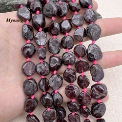 2Strands Rough Natural Stone  Red Garnet Raw ORE Space Beads For DIY Jewelry Making MY230835