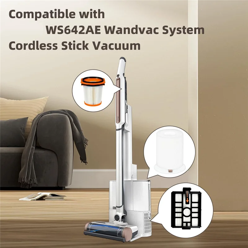 

N89R Filter Set For Shark WS642AE Wandvac System Ultra-Lightweight Powerful Cordless Stick Vacuum Parts