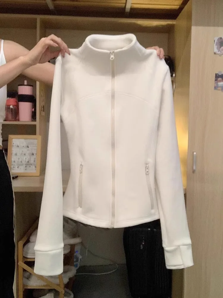 

Флисовая толстовка без шапки, женская толстовка с капюшоном, теплая весенняя воротник-стойка, махровый розовый шнурок, рукав «летучая мышь», круглый вырез, лента, минимализм