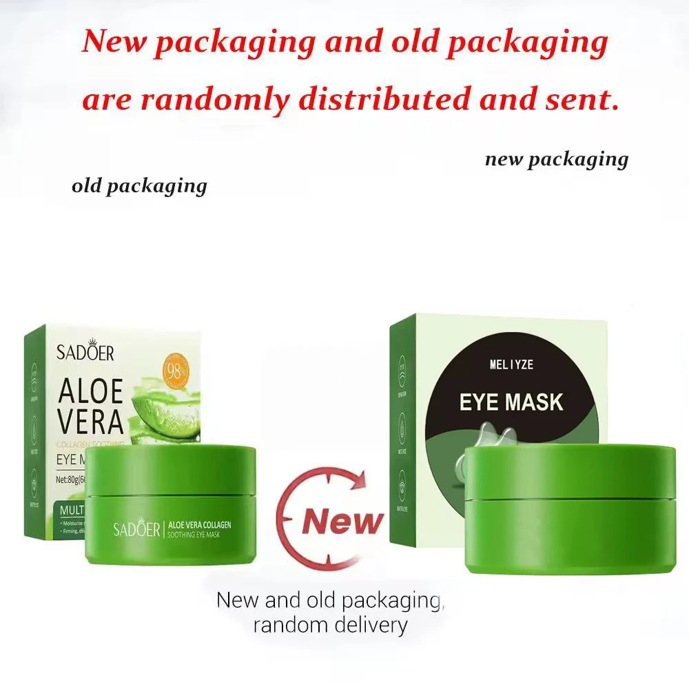 60 قطعة قناع عين الكولاجين الألوة فيرا مكافحة الهالات السوداء إزالة عيون أكياس ترطيب ثبات العين بقع عيون منتجات العناية بالبشرة