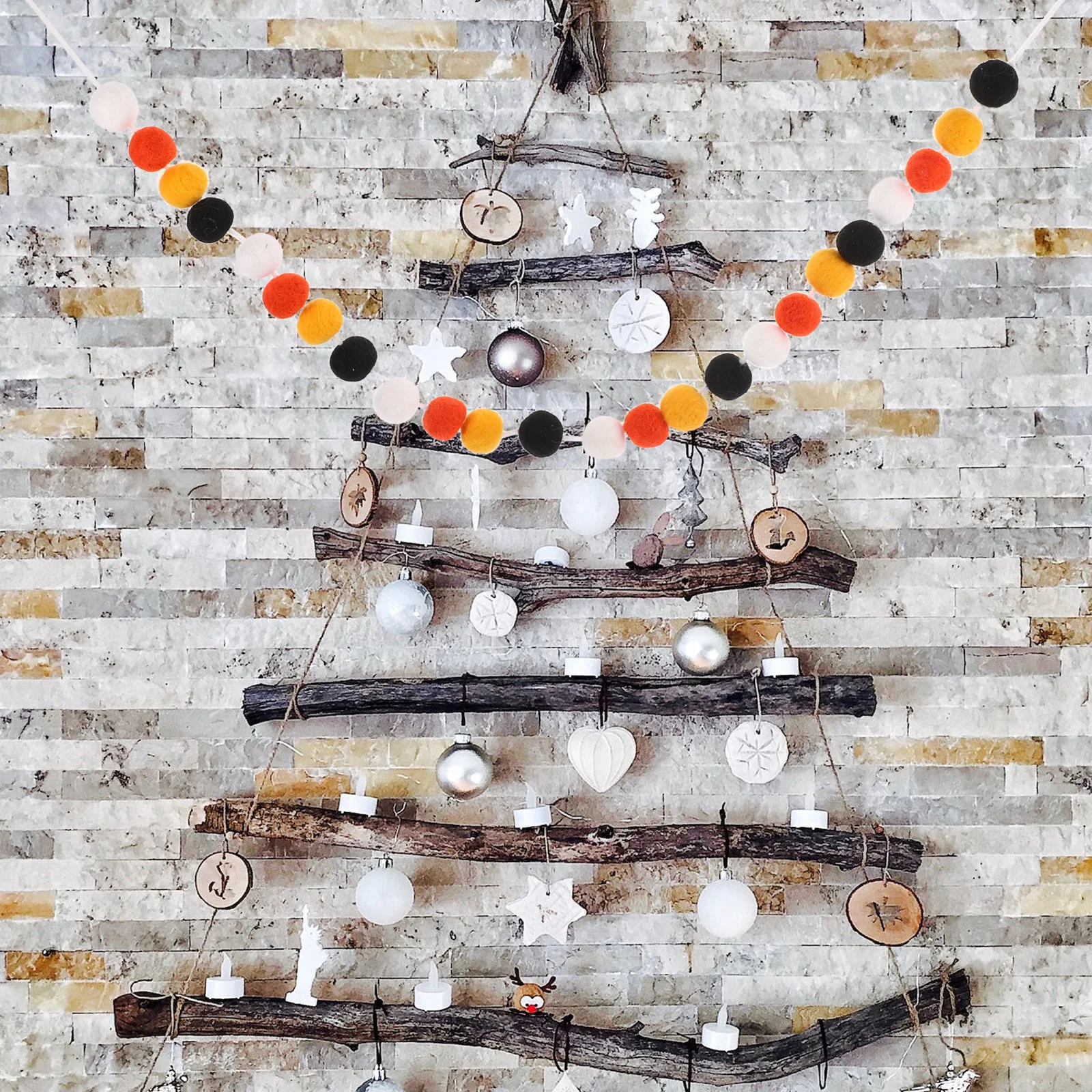 

Christmas Decorations Felt Ball Ornament Garland Balls Autumn Pendant Pompom Baby