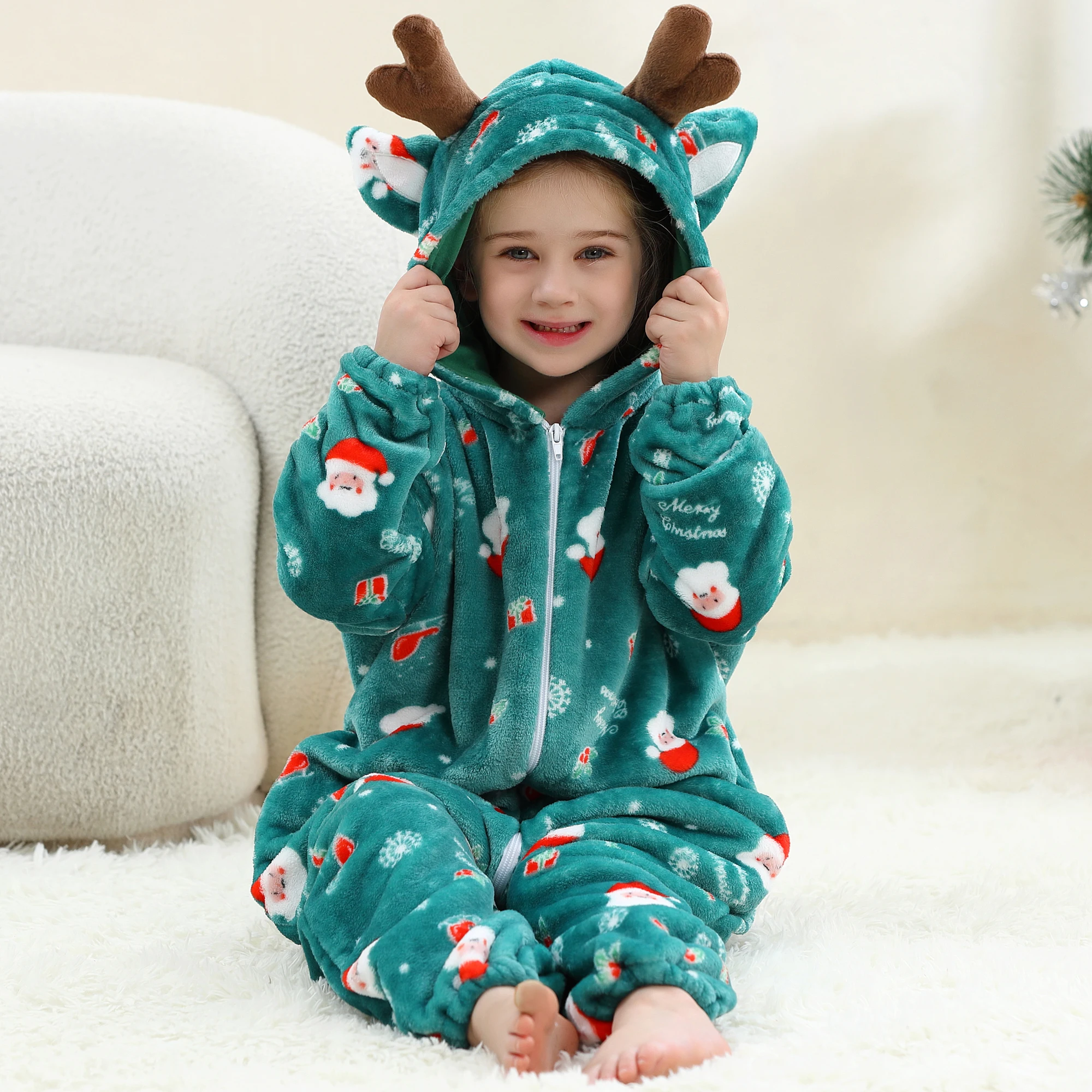 MICHLEY Löwen-Kinder-Schlafsack, Flanell-Decke, Schlafanzug 3-12 Jahre, Kapuzenpyjama, Kostümkleidung, Jumpsuit für Jungen und Mädchen – Detail 21