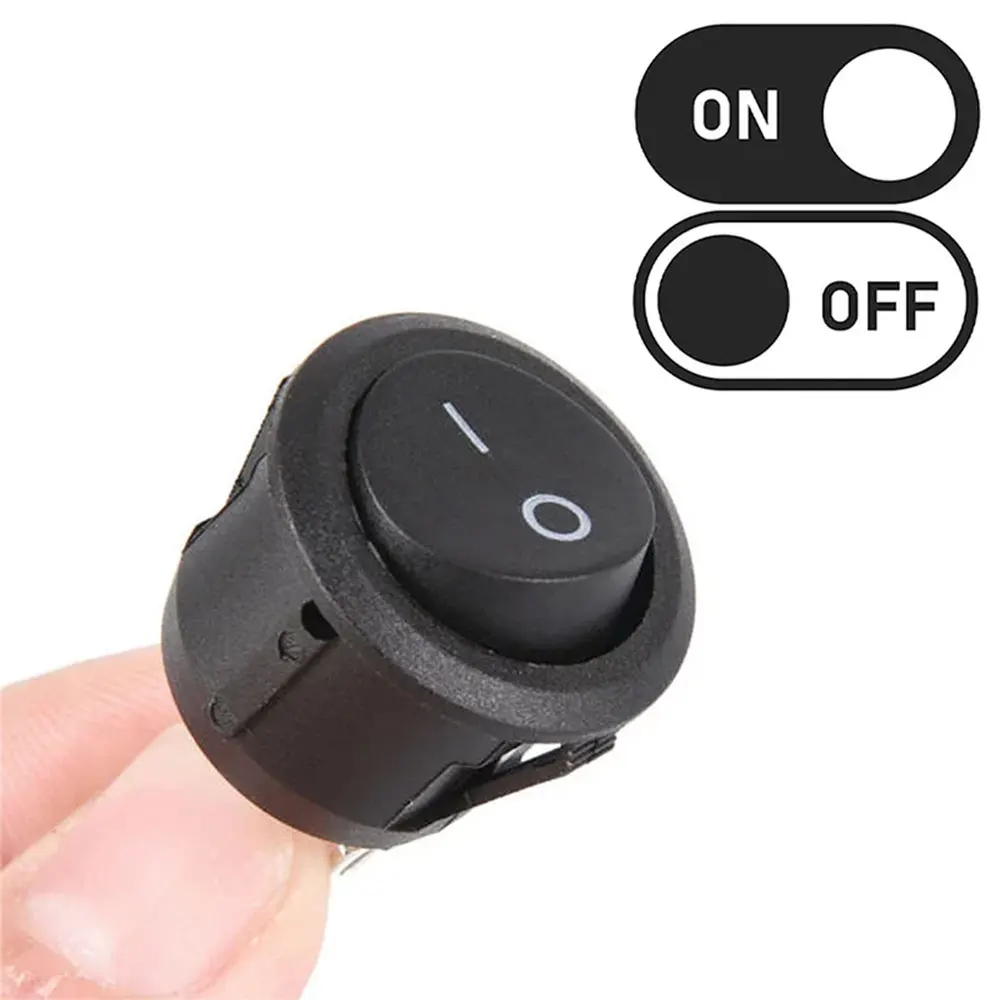 1PCS ON Off Round Rocker Switches SPST 20mm Mini 12 Volt DC Mini Circle Toggle Switch 12V for Car Automotive RV 2 Pin