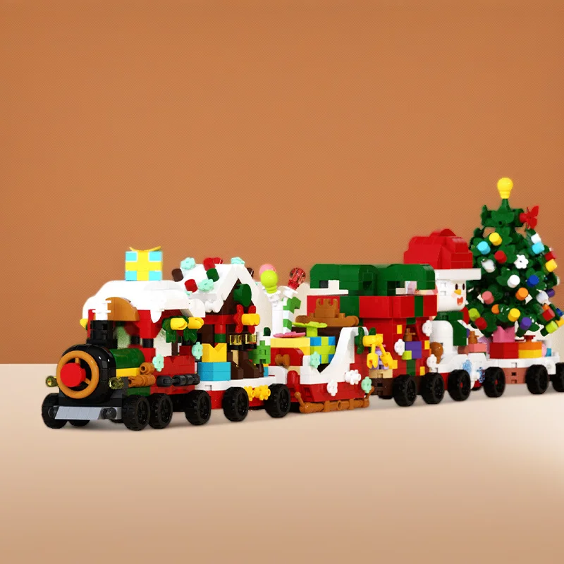 Christmas Gifts moc building blocks santa claus Micro Particle Building Blocks DIY Bricks Assembly Model toy for Children 6 year