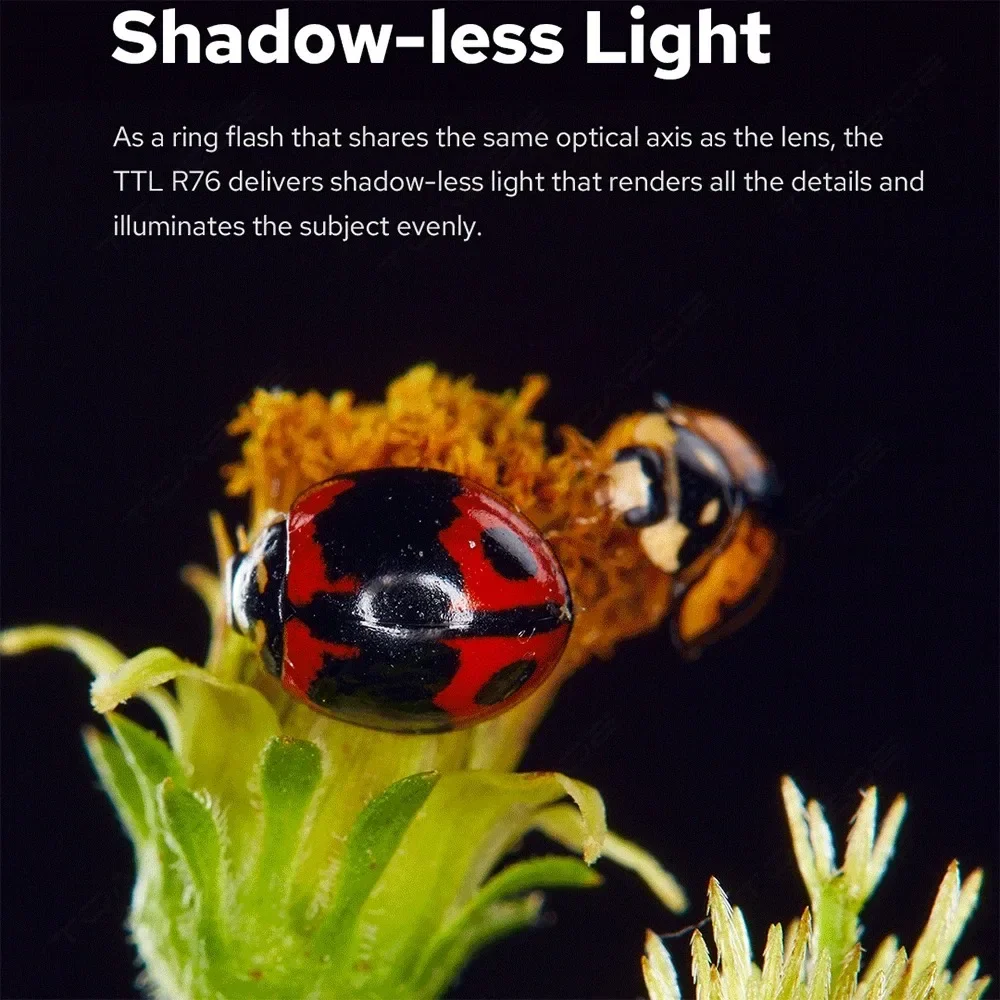 MF-R76N MF-R76S TTL 2.4G LED Ring Light Speedlite Flash Light Dental Macro Ring Flash for Sony Canon Nikon Camera