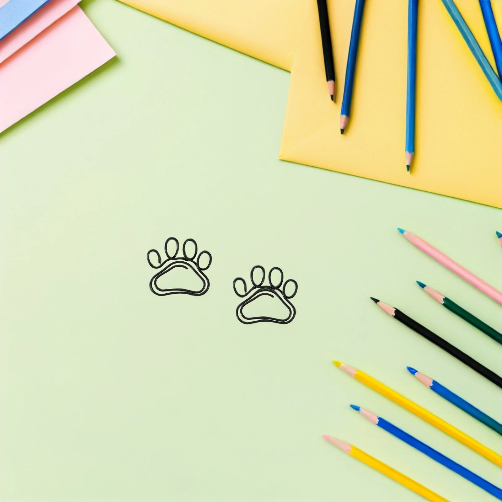 

60Pcs Paw Shaped Paperclips Metal Wire Bookmark Clips for Student Note Organizer Teacher Classroom Accessories