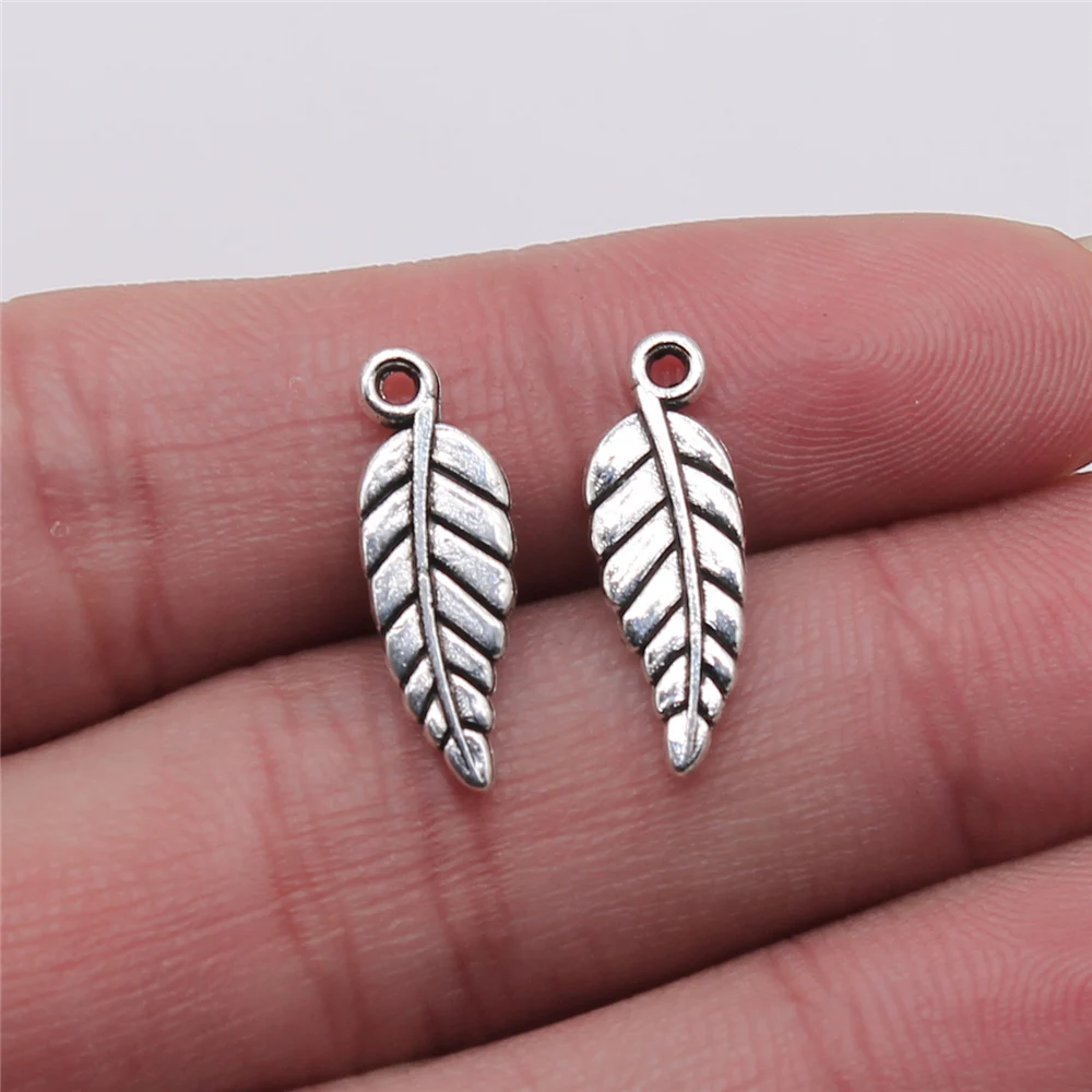 

400pcs 20x7mm Small Leaf Charm Metal Leaf Charm Antique Bronze Color Antique Silver Color Leaf Charm For Jewelry Making