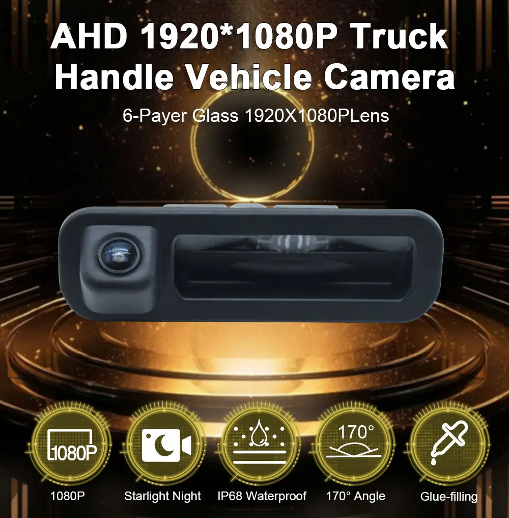 1920x1080P AHD 170° Vehicle Trunk Handle Rear View Camera For Ford Focus 3 MK3 C MAX 2011 2012 2013  Reverse Backup Car Camera