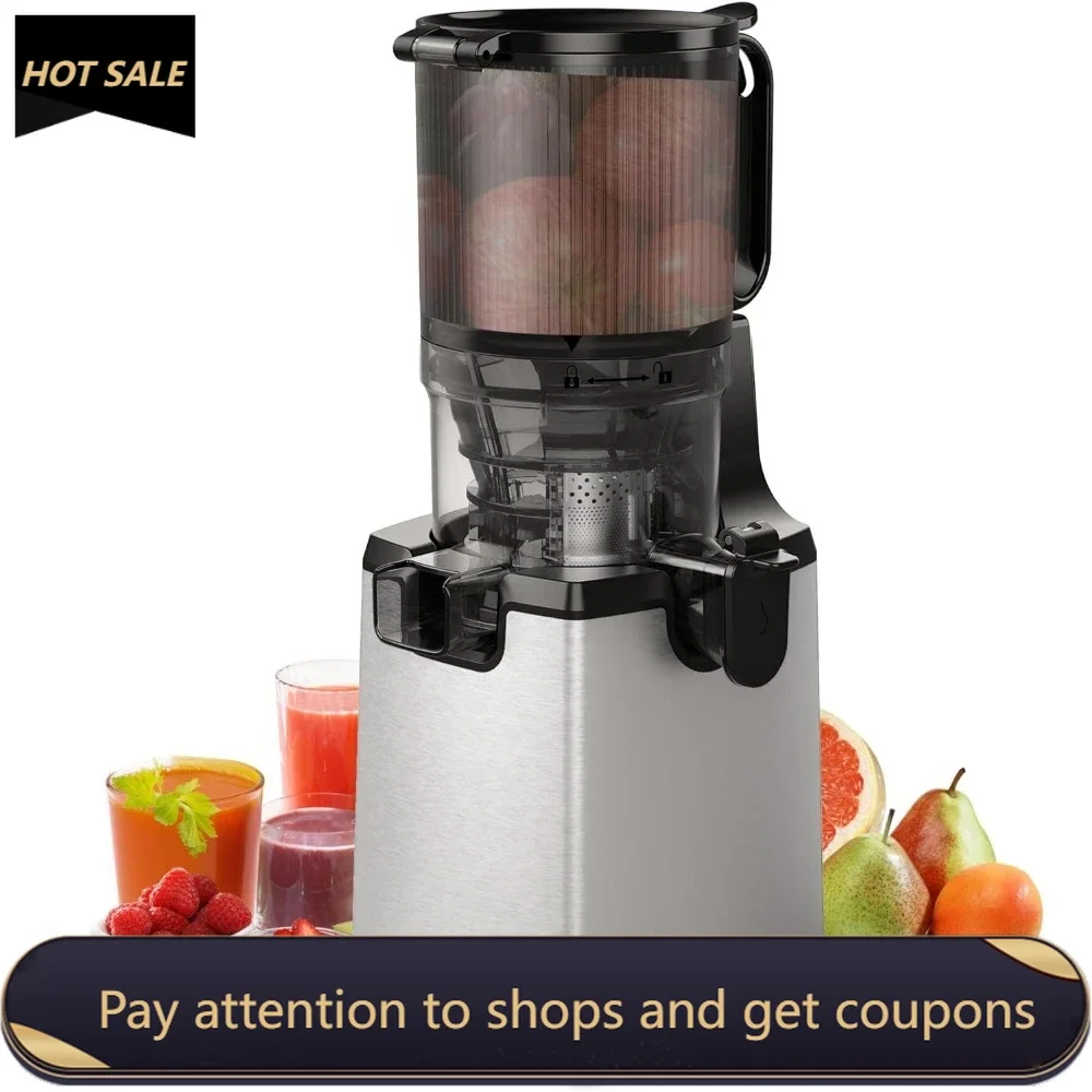 

Cold Press Juicer Machines,Slow Masticating Juicers with 5.3" Large Feed Chute Fit Vegetable Self Feeding Juice Extractor