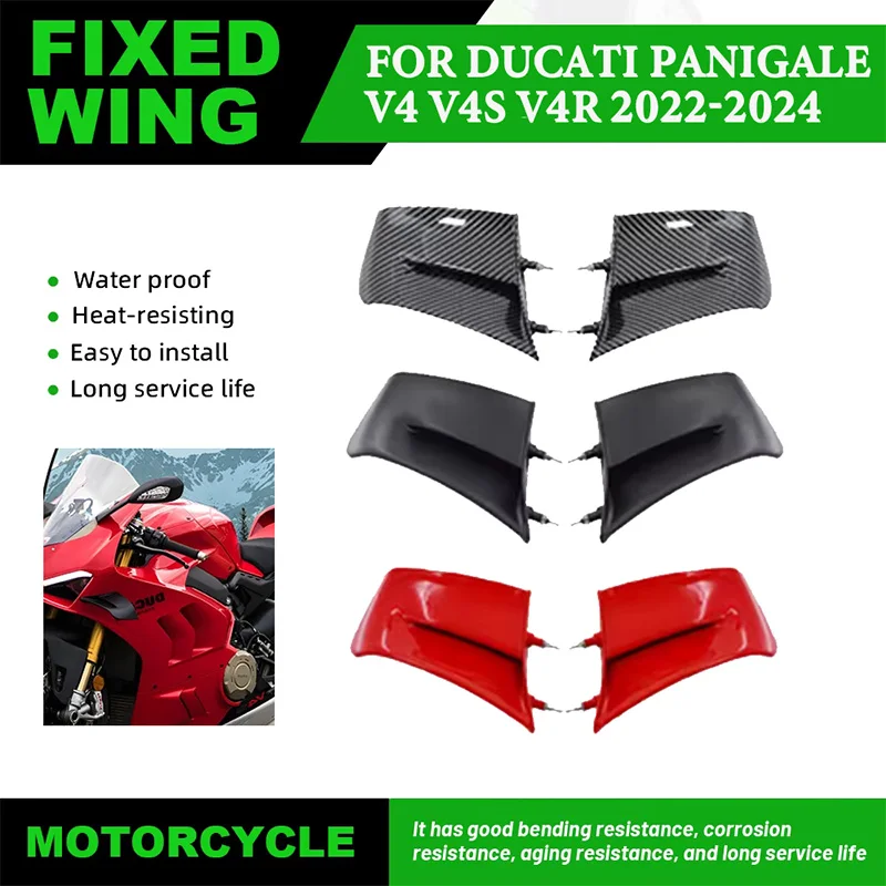 

For DUCATI PANIGALE V4 V4S V4R 2022-2024 ABS Front Aerodynamic Motorcycle Fixed Wing Spoiler Fairing Side Wing Side Winglet