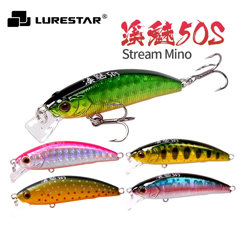 Lurestar 5g 50mm Sinking Action Minnow Fishing Lure VMC Hooks Hard Bait Trout Fishing Tackle UL Japan Mini Wobbler Crankbait