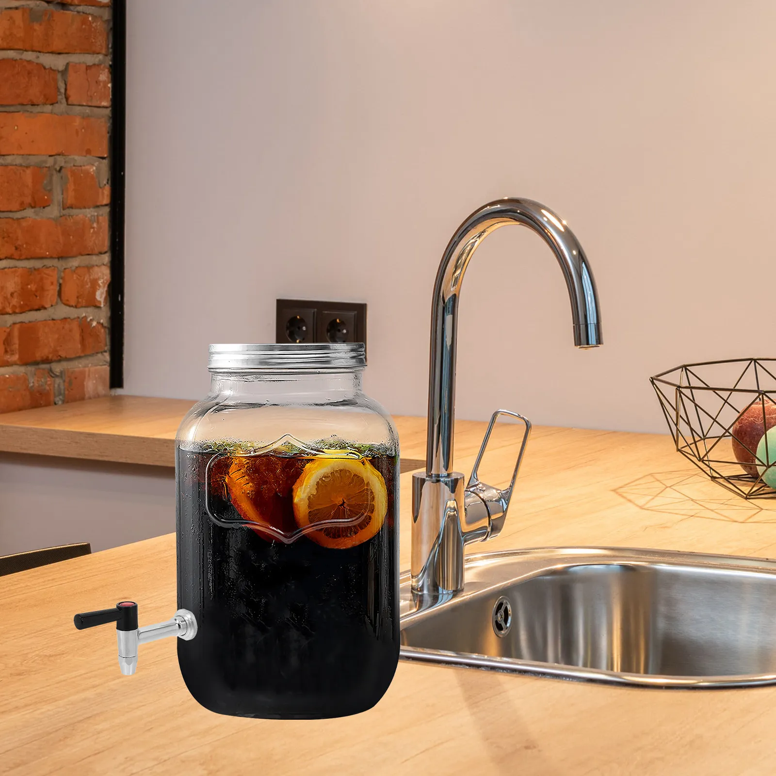 Stainless Steel Beverage Dispenser Spigot Replacement Cooler Faucet Water Dispenser Tap Smooth Lever Operation