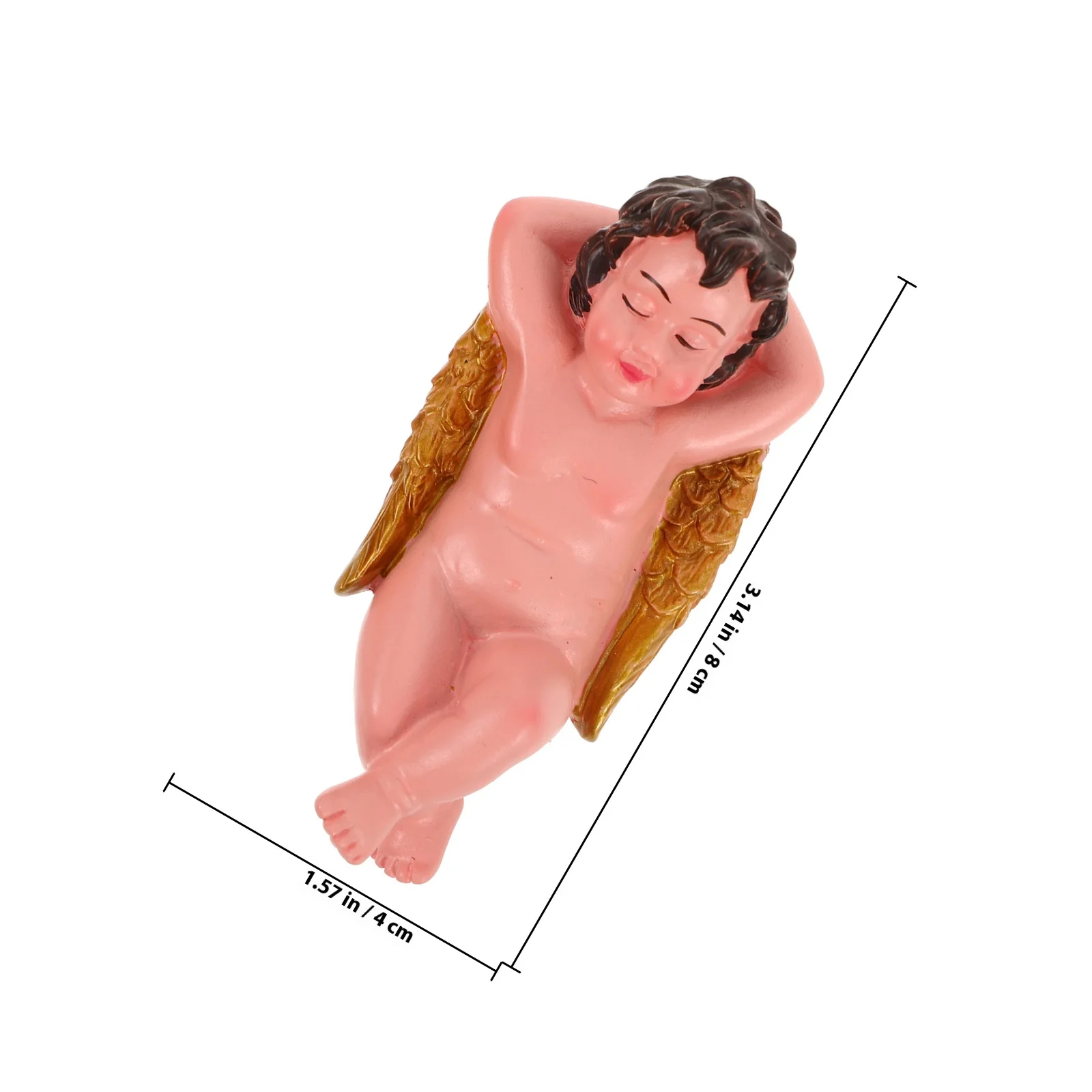 Statue de cupidon créative en résine, 2 pièces, décoration de jardin extérieur, Mini Sculpture pour fleurs, voie, caractéristique d'eau, Design de paysage