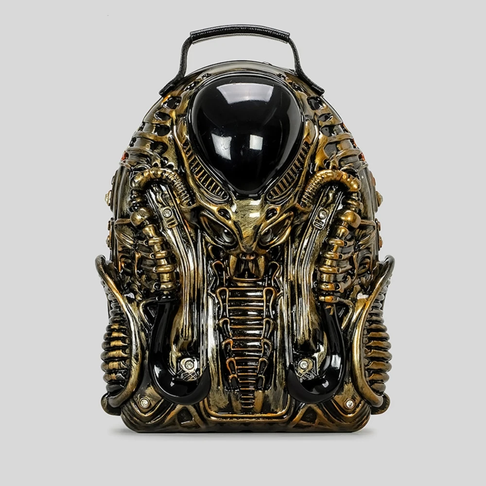 Design Women Man Retro Bookbag Fashion Unisex Personalized Predator Wolf Cobra Shaped Backpacks Couples Quirky Punk Schoolbag