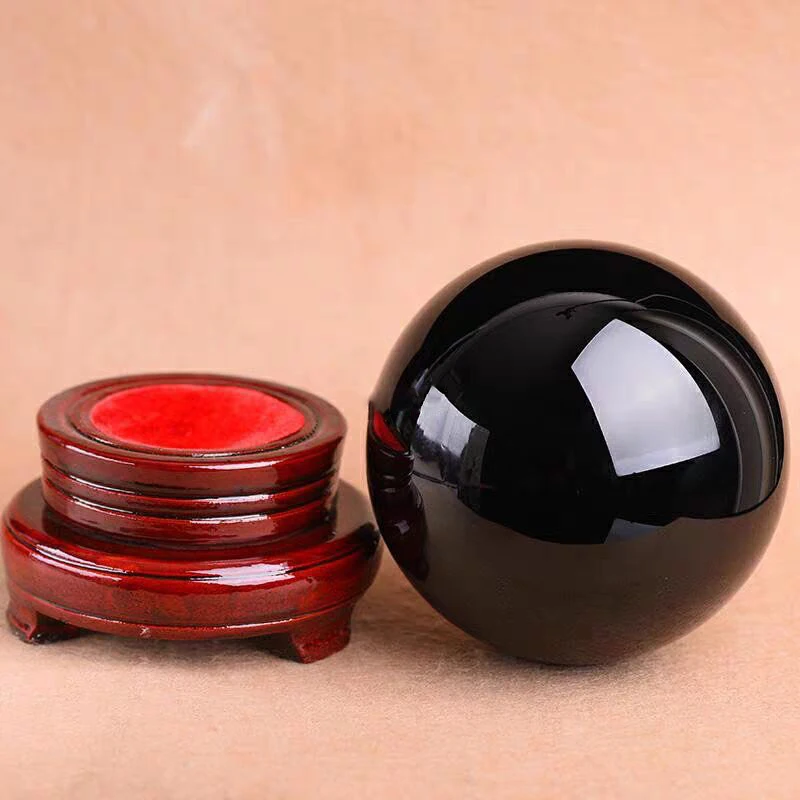 30mm-100mm Bla Obsidian Crystal Ball Feng Shui Decorative Ball Healing Stone Photography Props Glass Global Sphere  Home Decor