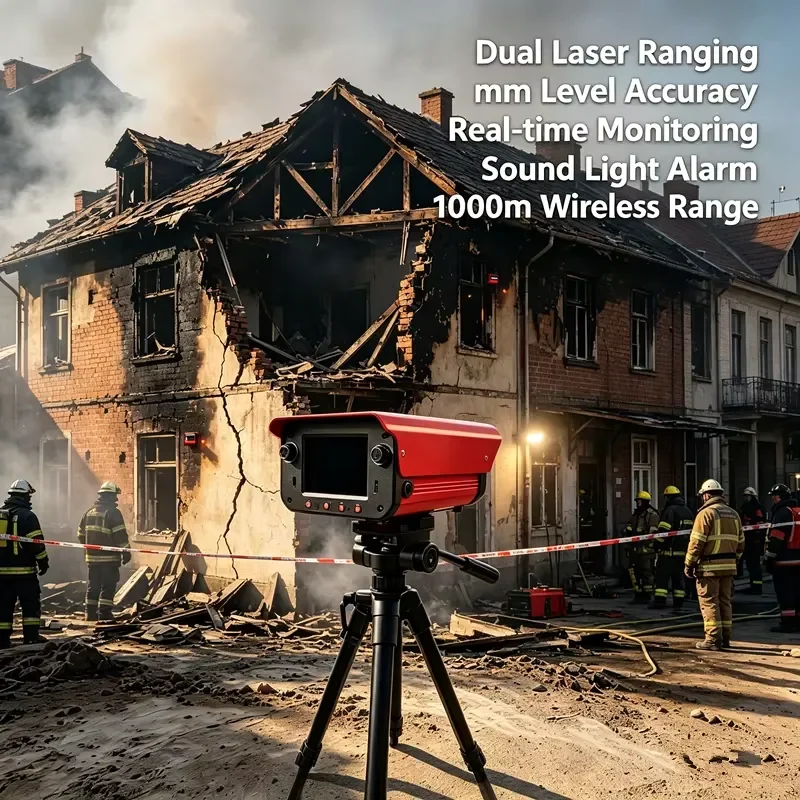 Geothermal Volcano Displacement Ranging Sensor mm Precision IP66 Wireless Sound Light Magma Activity Alert Tool