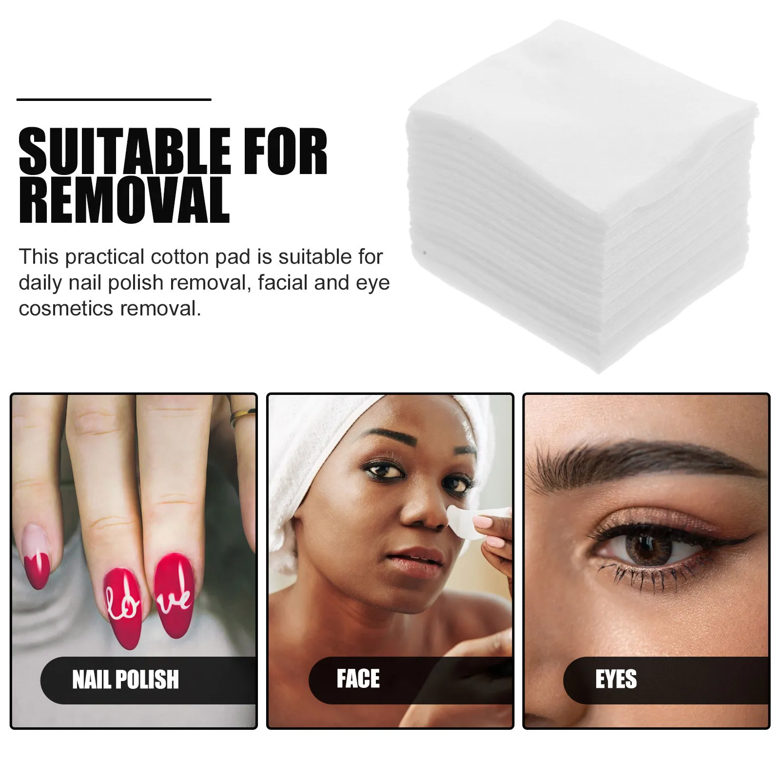 1000Pcs Non-Woven Fabric Cotton Pads Plastic Box Packing Thin Makeup Remover Nail Polish Remover Pads Skin