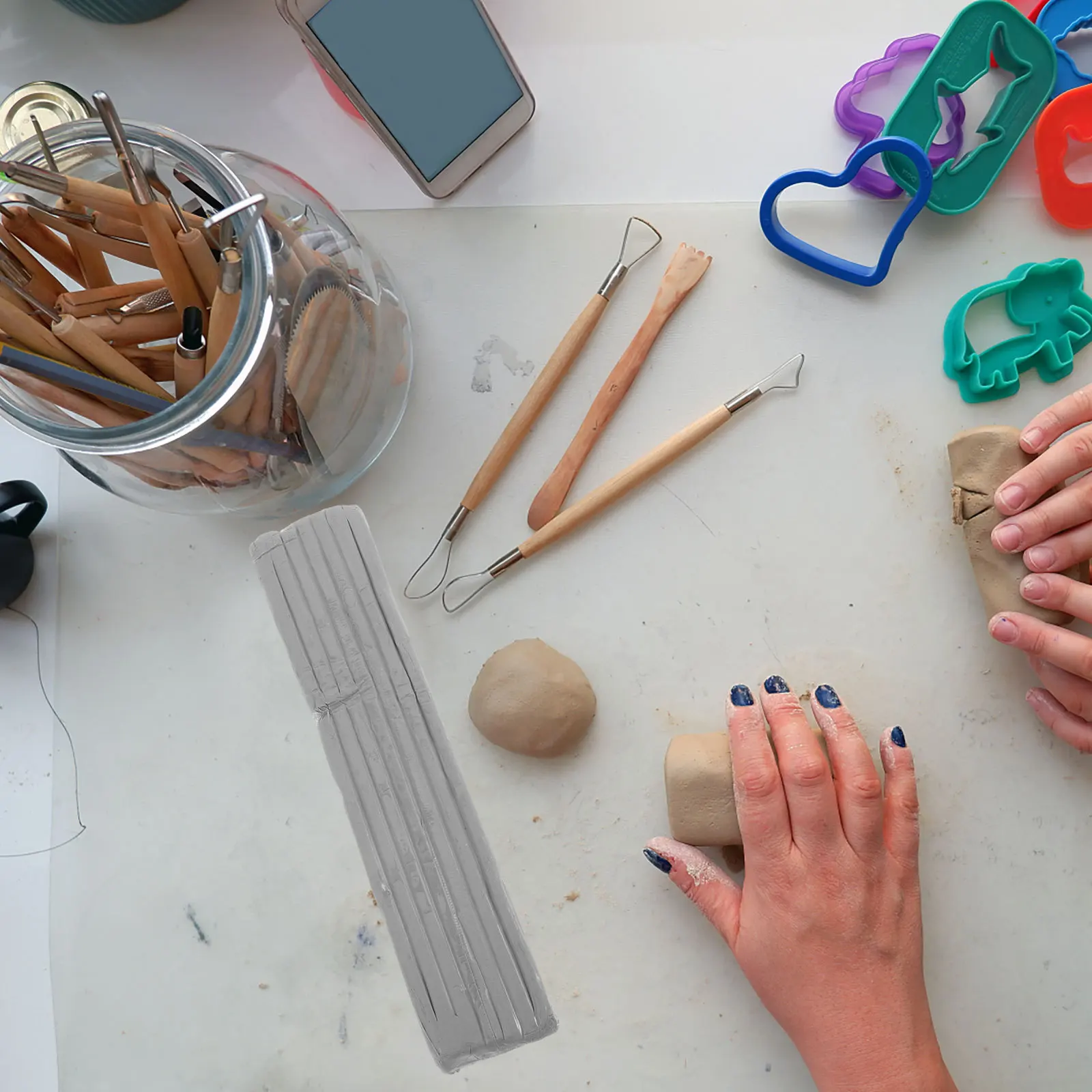 Argile à modeler douce colorée, fournitures artisanales de bricolage de sculpture sèche à l'air, jeu créatif pour adolescents, ensemble d'art en argile légère,