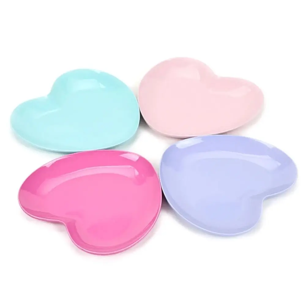 Heart-shaped Jewelry Tray Accessories Creative Universal Cosmetic Storage Tray Stainless Steel Nail Art Tray